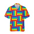 thumbnail image 3 of Camisetas con estampado 3D de arcoíris LGBT para hombres y mujeres, camisetas de manga corta con personalidad, camisetas casuales de verano con botones para hombres, 3 of 5