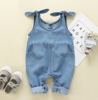 baby girl denim romper