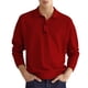 thumbnail image 1 of Top informal para hombre, cuello vuelto, botón frontal, manga larga, transpirable, Top de ajuste informal para hombre para otoño, 1 of 6