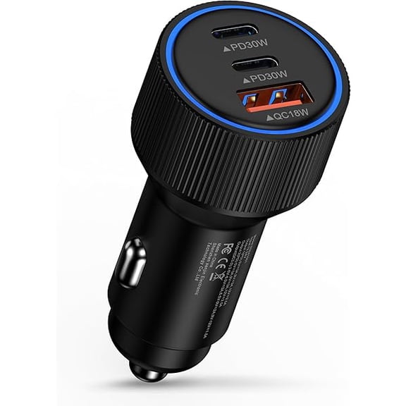 Quyaojz iPhone 17 Air Car Charger USB C, 78W Fast USB C Car Cigarette Lighter Adapter for iPhone 17 Air 17 Pro 16e 16 , [30W PD&18W QC] Fast Type C Car Charger Adapter for Galaxy S25 S24 A17