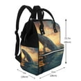 thumbnail image 2 of Balery Sunset Ocean Whale Mummy Backpack - Waterproof Twill Canvas, Large Capacity Diaper Bag with Multiple Pockets and Adjustable Straps, 2 of 6