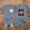 thumbnail image 2 of DeHolifer T Shirt for Women Baseball Mom Letter Printed Short Sleeve Casual Loose Tee Tops Crewneck Summer Fashion T Shirt Gray M, 2 of 3