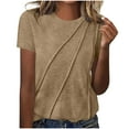 thumbnail image 1 of Plebaso Hauts Décontractés pour Femmes T-Shirts Plissés à Manches Courtes Col Rond Tee Confortable Chemisiers d'Été pour Femmes, 1 of 5