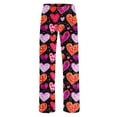 thumbnail image 4 of Valentines Day Pajama Pants For Women Trendy Heart Printed Loose Pants Wide Leg Comfy Soft Plus Size Sleeping Pants Multicolor XXL, 4 of 6