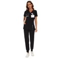 thumbnail image 1 of Conjunto de pijama quirúrgico COZYFIT para mujer, cuello en V, corte slim, 8 bolsillos, 1 of 7