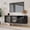 60in-Black, variant on HLR 63" Modern Wood TV Stand with 3D Flower Pattern for TV Up To 75", Entertainment Center with Storage, White