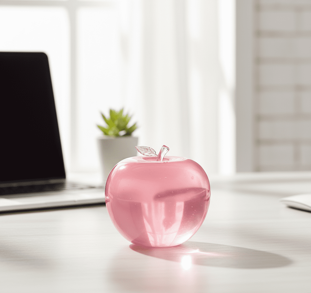 Apple Squishy Toy - Glass Gloss Semi-Transparent Taba Squishy Apple - Slow Rising Silicone Fidget Stress Ball - Cute Moldable Squeeze Sensory Squishy Toys for Daily Office & Home Gift