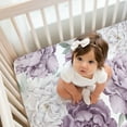 thumbnail image 5 of Sweet Jojo Designs Peony Floral Garden Purple Ivory and Green Fitted Crib Sheets 2 Piece Set, 5 of 6