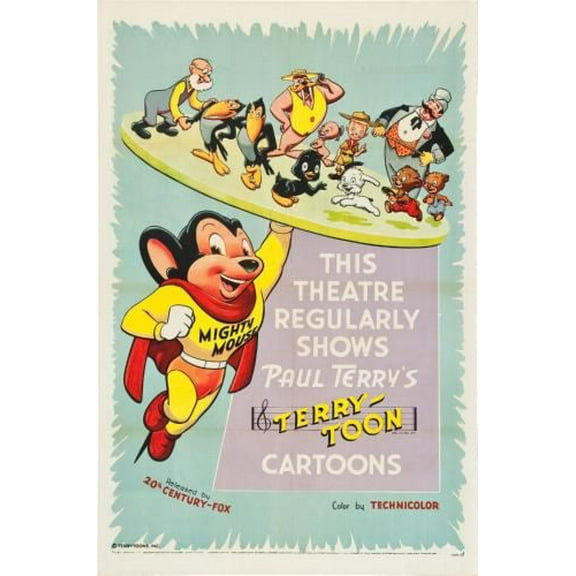 Mighty Mouse poster Metal Print 12x16 Large Print on Metal 12x16 Square Adults Best Posters