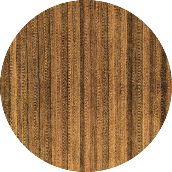 Ahgly Company Indoor Round Abstract Brown Modern Area Rugs, 6' Round