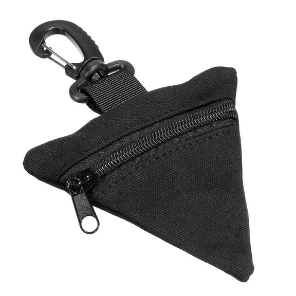 Unique Bargains Coin Purse Outdoor Triangle Wrist Bag Small Changes Wallet Case Black