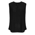 thumbnail image 5 of Tank Top for Women Loose Fit Sleeveless V Neck Camisole Tops Dressy Casual Eyelet Summer Flowy Cami Shirts Blouse Black XL, 5 of 6