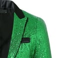 thumbnail image 6 of IWRICH Men's One Button Sequin Dress Suit Jacket Party Festival Tuxedo Sport Coat Z-Green XL, 6 of 9