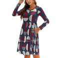thumbnail image 1 of Pattern Circle Print Square Neck Dress Cute Loose Print Dresses Elegant Beach Party Dress, 1 of 5