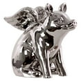 thumbnail image 2 of Urban Trends Collection  Red Gloss Ceramic Sitting Winged Pig Figurine, 2 of 2