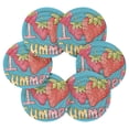 thumbnail image 2 of Strawberries Summer 6 Pcs Drink Coasters with Holder Absorbent Coasters Woven Coasters for Drinks Table Desk Protection Home Decor, 2 of 7