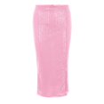 thumbnail image 6 of Women's Sequin Bodycon Pencil Skirt, High Slit with Zipper Detail, Glamorous Midi Skirt for Evening Parties or Night Out, Pink - 2XL, 6 of 7