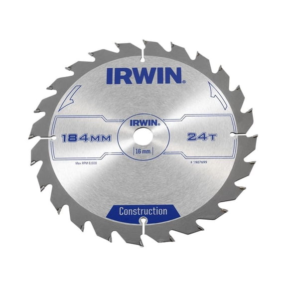 IRWIN - Construction Circular Saw Blade 184 x 16mm x 24T ATB