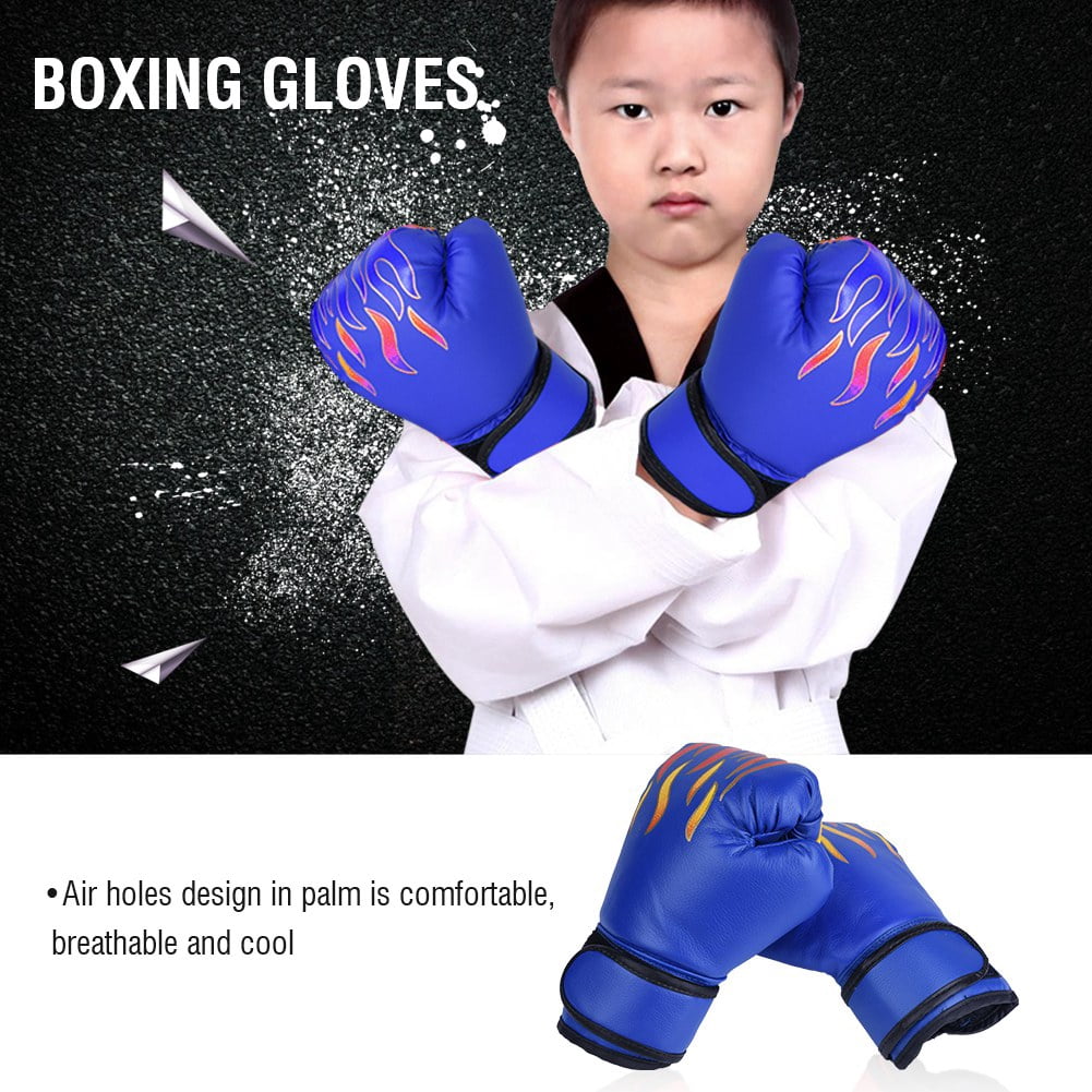 Gants De Boxe Enfants 3-12 Ans - Cuir PU, Protection Poignets, Rembourrage 4 Cm, Motif Dessin Animé
