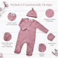 thumbnail image 5 of Organic Cotton Long Sleeved Footie Bodysuits with Beanies - Soft and Sustainable Baby Clothing Sets for a Cozy and Cute Look - Macaron, 5 of 6