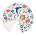 thumbnail image 3 of Bingfone Christmas Tree Skirt Mat Christmas Decoration Interior 30"-Watercolor Nautical, 3 of 8
