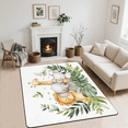 thumbnail image 2 of CURLYOOT Cartoon Cute Lion Elephant Giraffe Area Rugs 5'x7' Washable Rug Large Living Room Rug Non Slip Indoor Floor Carpet for Dining Room Bedroom Home, 2 of 8