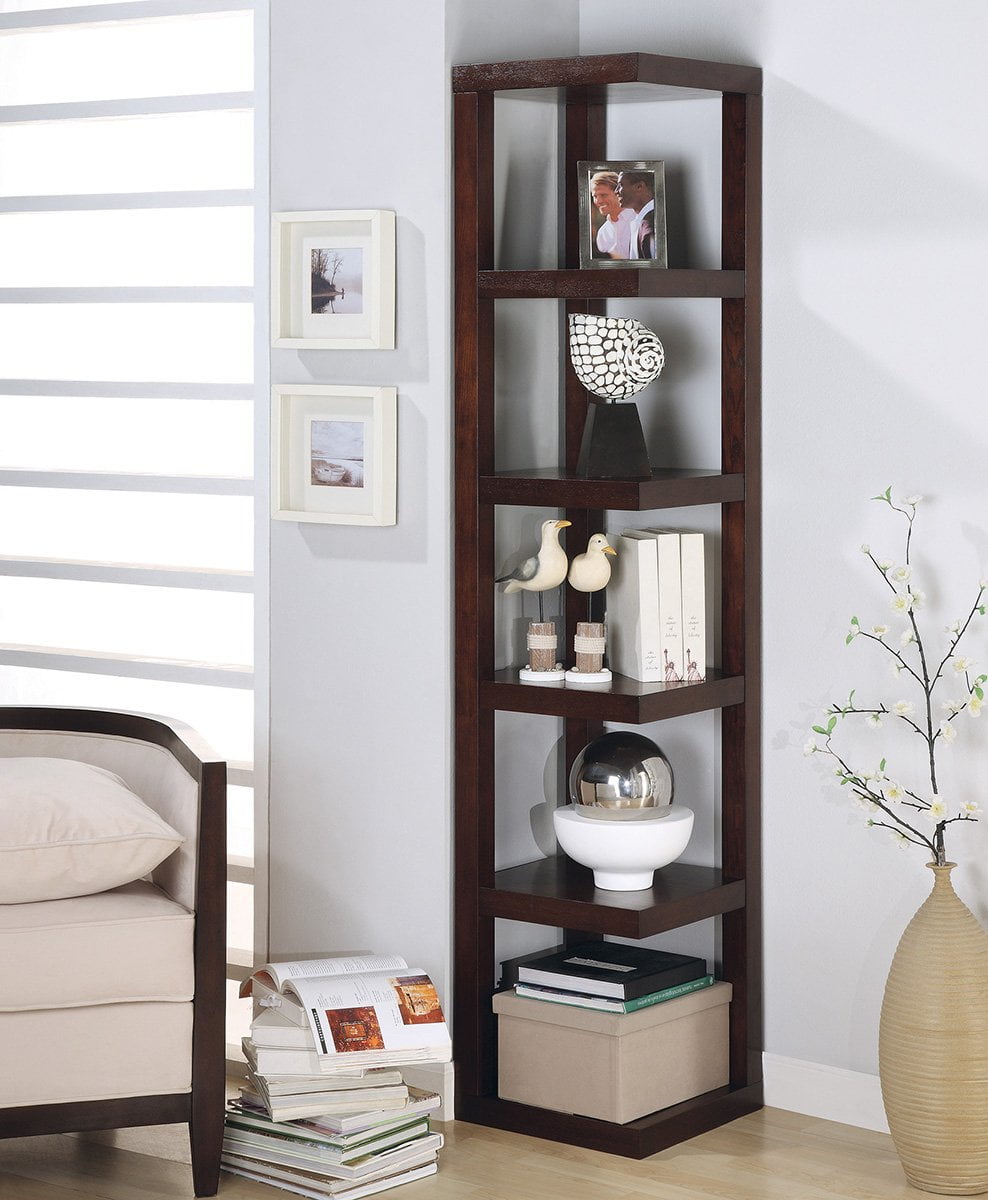 5tier Corner Bookcase Cappuccino