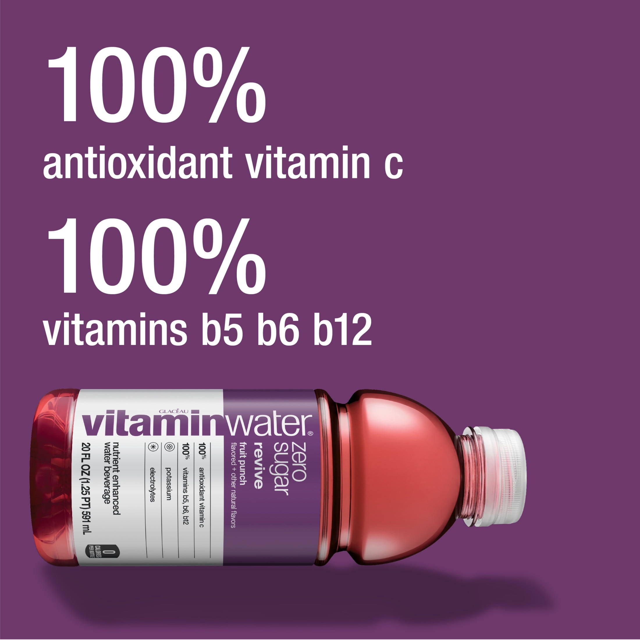 vitaminwater zero sugar reset, electrolyte enhanced water w/ vitamins, pineapple coconut drink, 20 fl oz