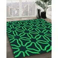 thumbnail image 3 of Ahgly Company Machine Washable Indoor Rectangle Transitional Deep Teal Green Area Rugs, 3' x 5', 3 of 7