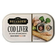 Belveder Premium Wild Cod Liver in Own Oil 120g/0.26lb - Pack of 3