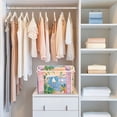 thumbnail image 4 of Yayeee Collapsible Cube Storage Bin with Lid Fabric Closet Decorative Basket with Handles, Pink Seaside Boat, 4 of 7