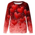 thumbnail image 5 of Viikei Womens Tops Long Sleeve Clearance under $5,Fall Tops for Womens 2025 Trendy,Women's Fall and Winter Valentine's Day Print Long Sleeved Round Neck Hooded Sweatshirt Tops Blouse Red XXXXL, 5 of 5