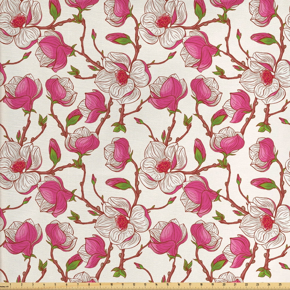 Flower Upholstery Fabric by the Yard, Romantic Spring Branches Bursting