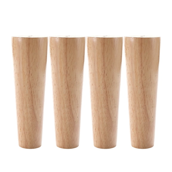15Cm Furniture Legs With Mounting Plates Set Of 4, Solid Wood Replacement Feet For Sofa, Couch, Armchair, Ottoman, Coffee Table, Cabinet, Bed, Dresser