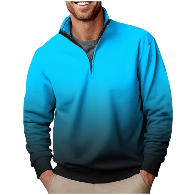 Blusa y camisa de manga larga con cuello alto para hombre, ropa deportiva para el hogar, pijamas, camiseta de color liso, blusa deportiva de poliéster para hombre