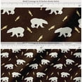 thumbnail image 2 of Soimoi Brown Cotton Poplin Fabric Falling Star & Polar Bear Animal Printed Craft Fabric by the Yard 42 Inch Wide, 2 of 7