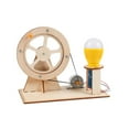 thumbnail image 3 of Wooden Hand Cranked Power Generator Scientific Experiment Crank Light Bulb Science for Boy Girls, 3 of 9