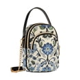 thumbnail image 7 of FORMRS Crossbody Bag for Women Quilted Travel Shoulder Cell Phone Purse with Chain Strap Handbag, Blue Floral, 7 of 7