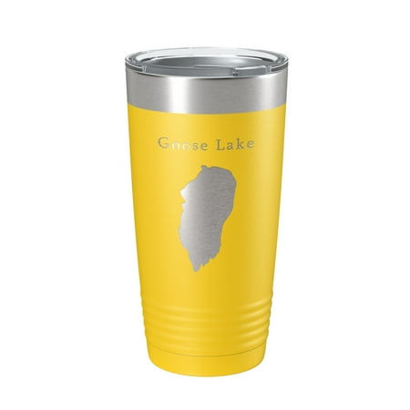 

Goose Lake Map Tumbler Travel Mug Insulated Laser Engraved Coffee Cup California Oregon 20 oz Yellow