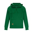 thumbnail image 5 of Awdenio Men's Blouse Sweatshirt Quarter Zip Cargo Solid Hoodies Long Sleeve Workout Outdoor Winter Jackets All Seasons Outdoor Activities,Green,L, 5 of 5
