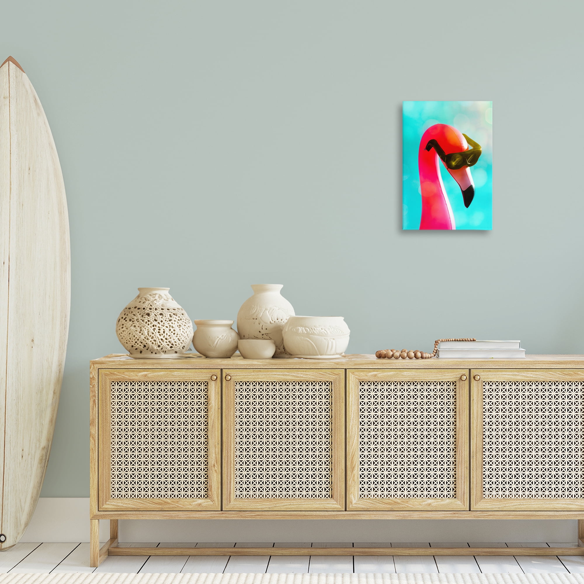 Stupell Industries Flamingo Basking in Bokeh Animals Painting Wrapped Canvas Art Print Wall Art, 16 x 24