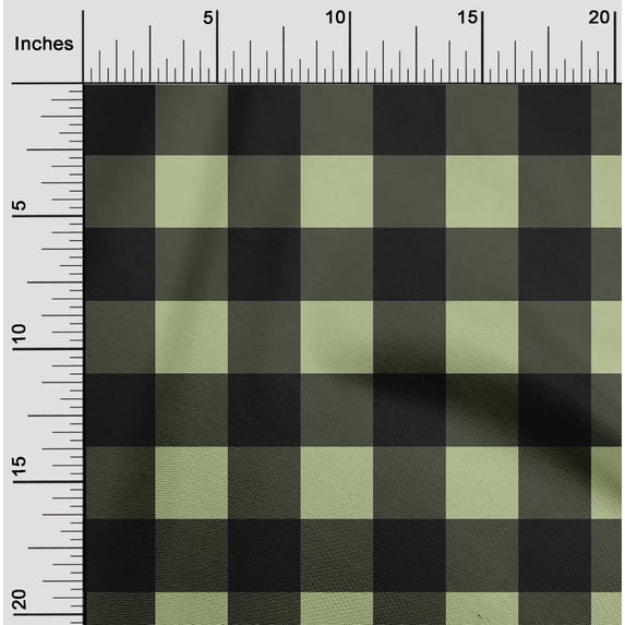 oneOone Viscose Chiffon Light Green Fabric Gingham Check Craft Projects Decor Fabric Printed By The Yard 42 Inches Wide