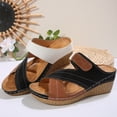 thumbnail image 5 of Mepaouo Wedge Sandals for Women Summer Dress Walking Shoes Comfortable Casual Slip on Slides Brown 6, 5 of 8