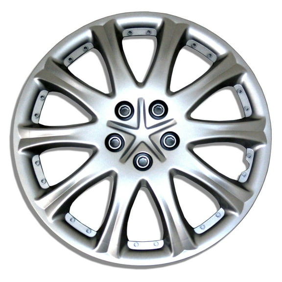 TuningPros WSC-503S15 Set of 4  Metallic Silver Hubcaps 15" - Hub Caps Wheel Skin Cover 15 inches 4 Pcs Set