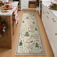 thumbnail image 6 of Lahome Christmas 2'x6' Soft Kitchen Hallway Runner Rugs Non Skid Washable, Long Entryway Accent Rug, Modern Holiday Decoration Floor Carpet Rugs for Bedroom Bathroom Living Room(2'x6',Beige), 6 of 12