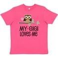 thumbnail image 3 of Inktastic My Gigi Loves Me Girl Owl Youth T-Shirt, 3 of 5