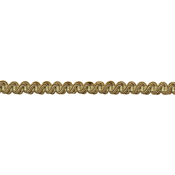 5/8" (1.5cm) Davenport Collection Fancy Woven Scroll Gimp Braid Trim # 0058FSG, Light and Dark Beige #1804 (Light Beige, Dark Beige) Sold By The Yard (36"/3 ft/0.9m)