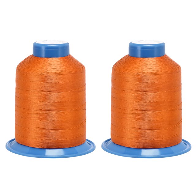 Unique Bargains 1968 Yards 150D/0.25mm Extra Strong Bonded Polyester Threads (Orange, 2 Pack)