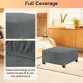 thumbnail image 4 of Funda de Ottomán Cuadrada Estirable Uxcell 31" x 31" x 15" Funda de Ottomán de Tela Protector para Muebles/Sala de Estar/Interior [Gris Oscuro], 4 of 7