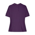 thumbnail image 6 of Dezsed Women's Short Sleeve Shirts Loose Lapel Collar V Neck Work Blouse Summer Dressy Casual Tunic Tops Purple M, 6 of 6